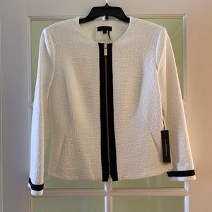 Donna Karen New York collarless full-zip jacket